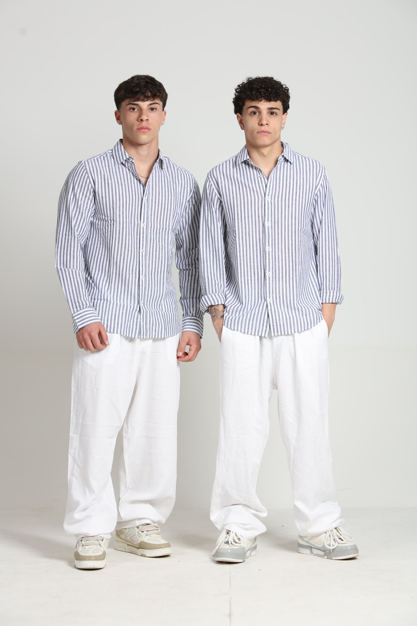 Camicia righe Lino