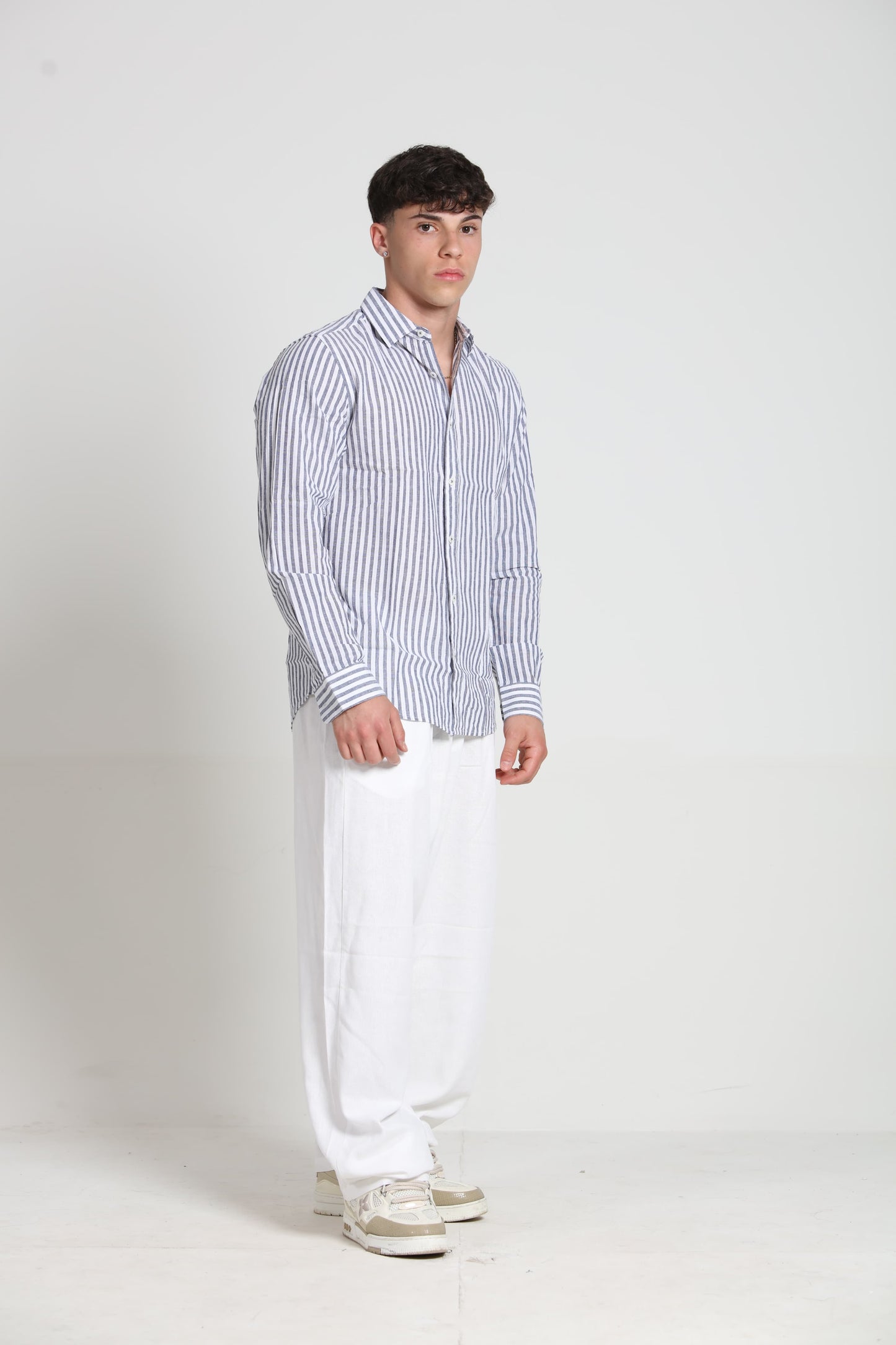 Camicia righe Lino