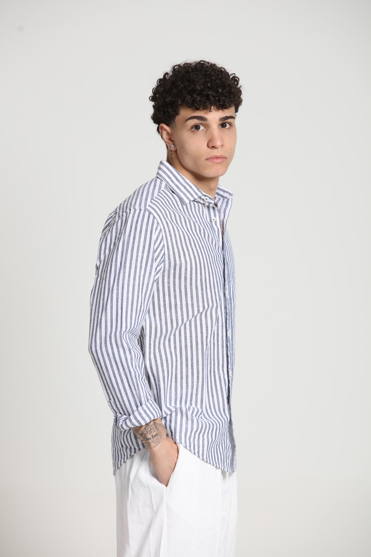 Camicia righe Lino