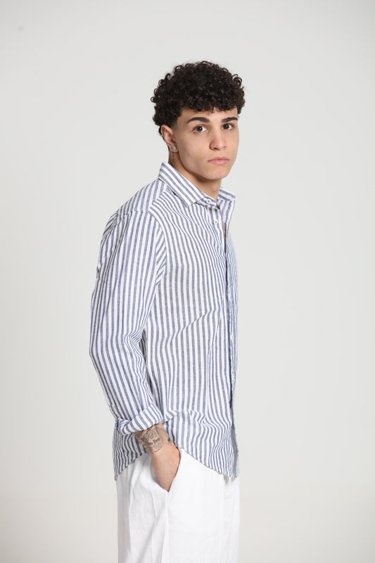 Camicia righe Lino