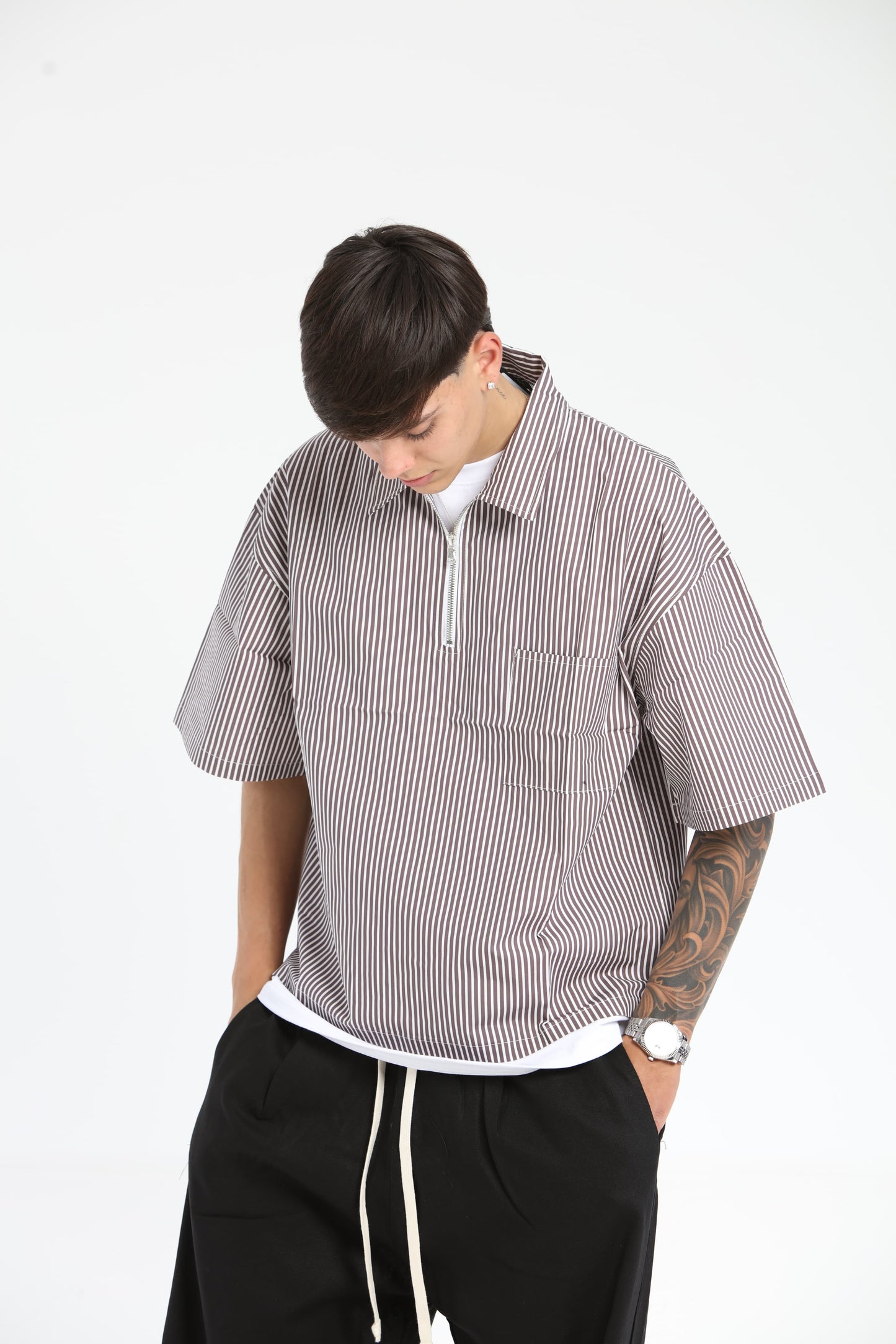 Camicia riga zip